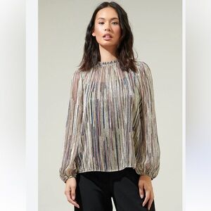 Sedona Multicolor Metallic Blouse - sugarlips size large new with tags
